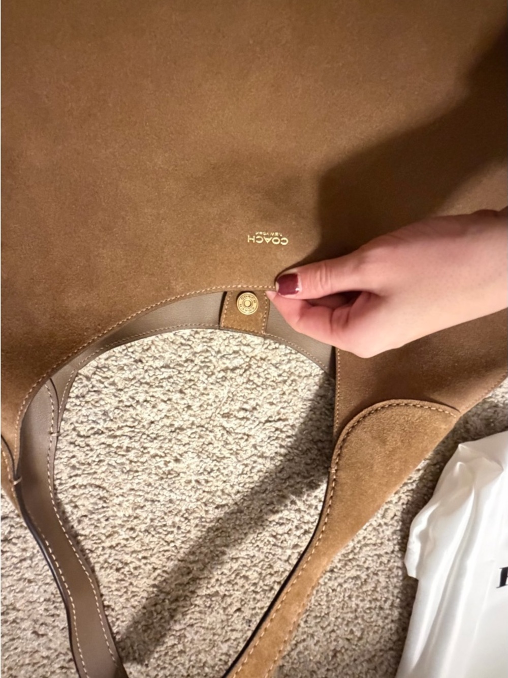COACH Suede Brooklyn 39 in Chestnut Brown - Picture 7 of 8